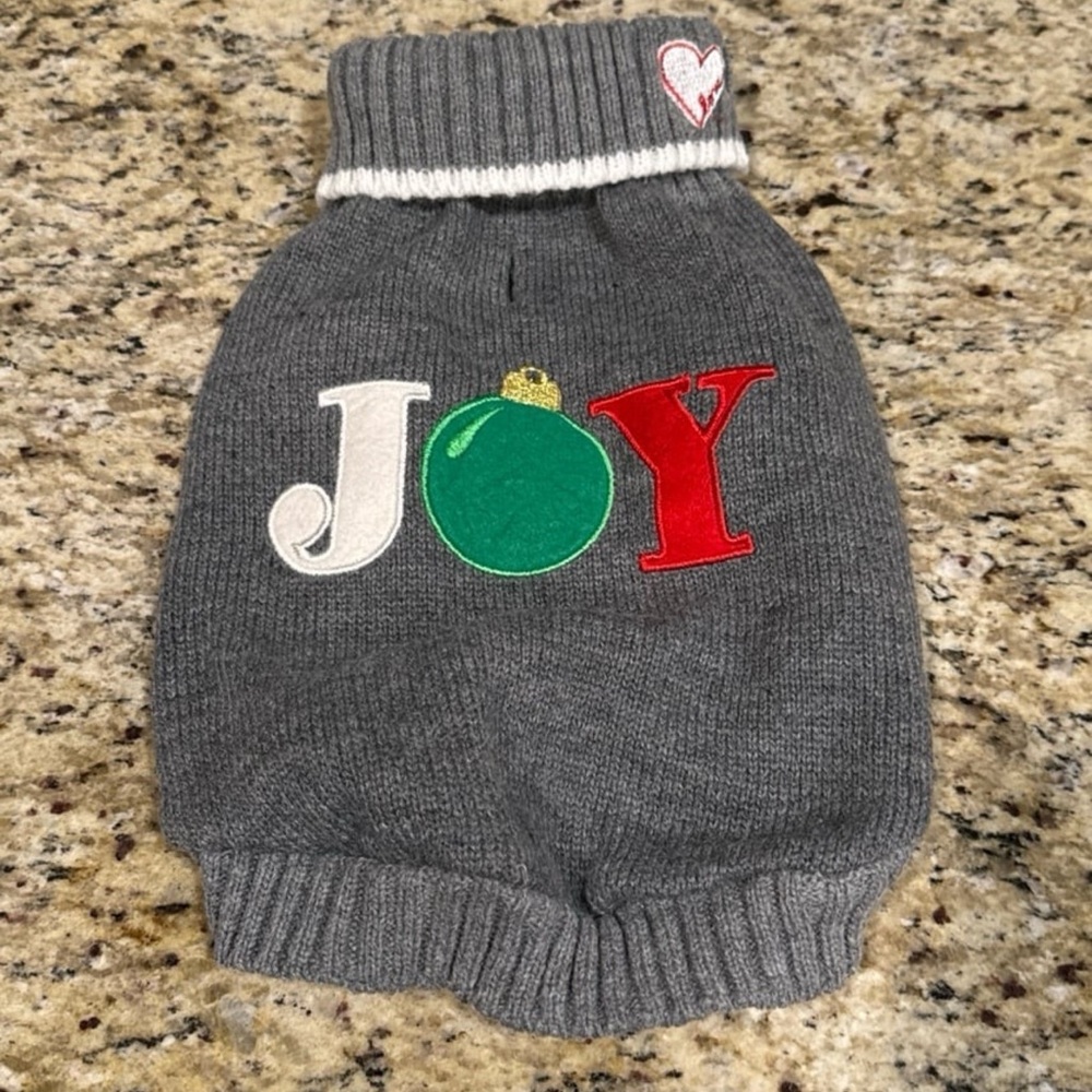 Ellen Degenerous Love Christmas  “JOY” Ornament Knitted Dog  Sweater